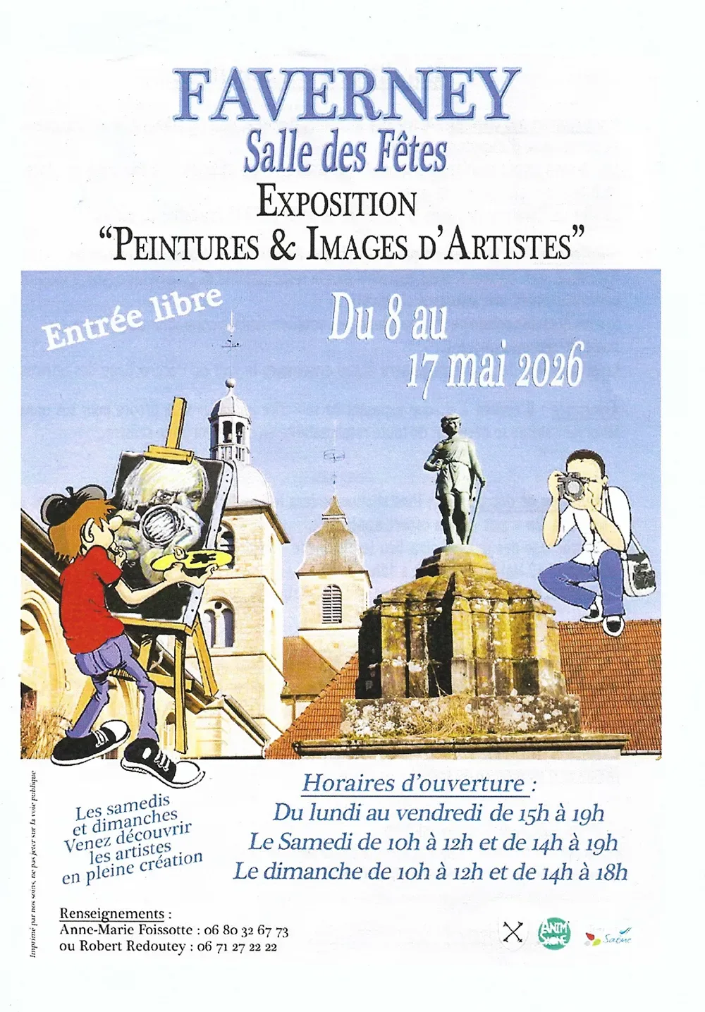 Affiche de l'exposition Peintures & images d'artistes à Faverney du 8 au 17 mai 2026